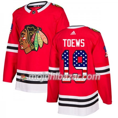 Dresovi Chicago Blackhawks Jonathan Toews 19 Adidas 2017-2018 Crvena USA Flag Fashion Authentic - Muške